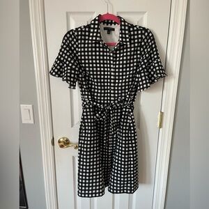 Banana Republic Black White Gingham dress 4P